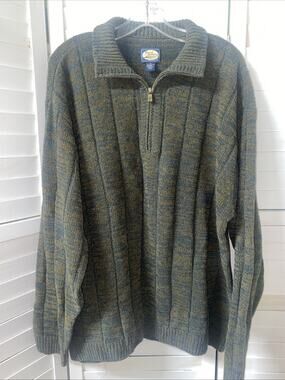 Tommy Bahama Sweater Men’s Quarter Zip Green Brown Sweater Sz X-Large